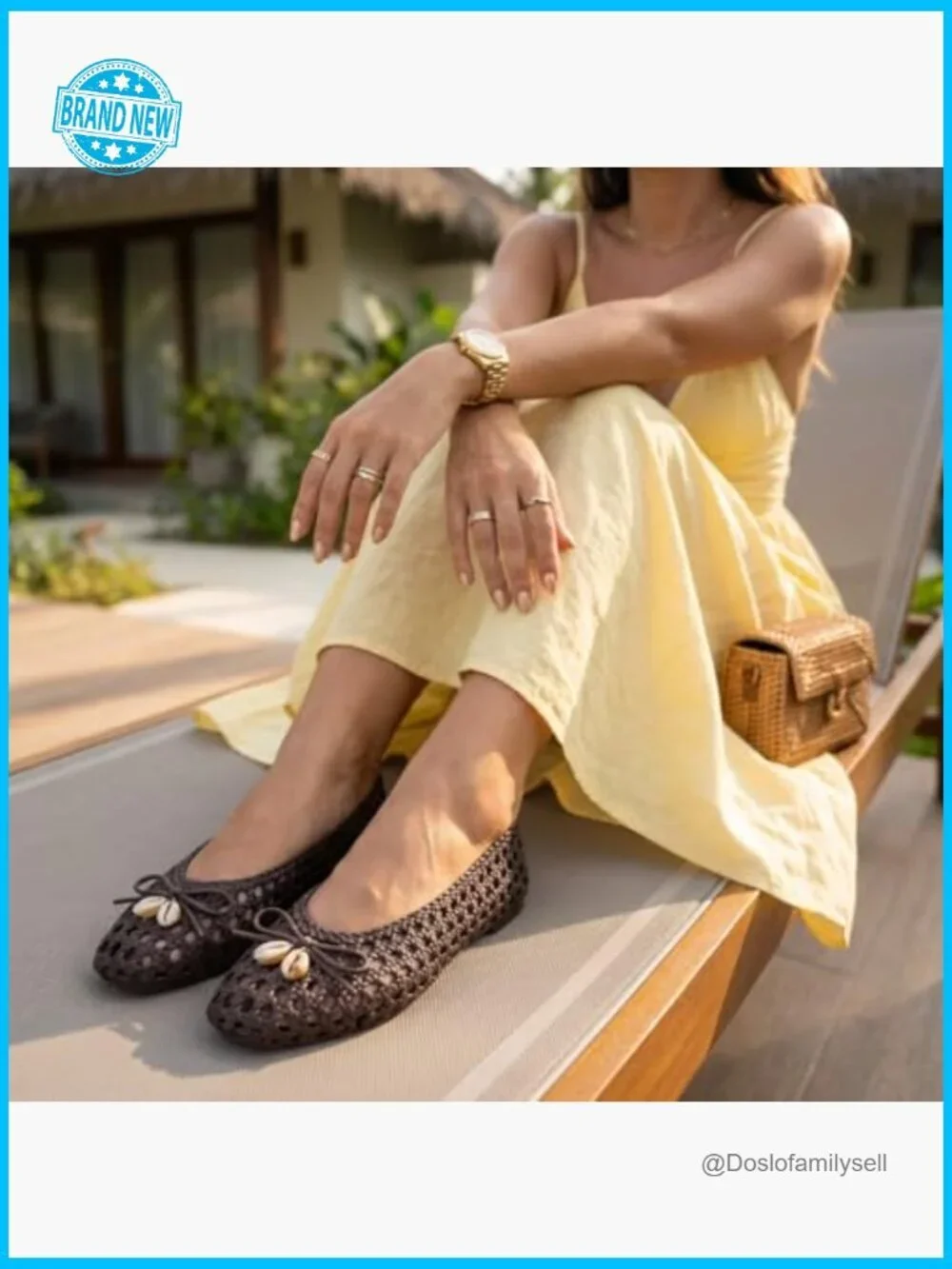 Woven Ballet Flats Pointed Toe Elegant Chic Memory Foam Comfortable Slip On